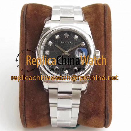 Replica Rolex Datejust 36MM 116234 DJ Stainless Steel 904L Black Anniversary Jubilee Dial Swiss 3135