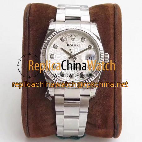 Replica Rolex Datejust 36MM 116234 DJ Stainless Steel 904L Silver Anniversary Jubilee Dial Swiss 3135