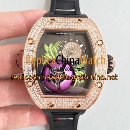 Replica Richard Mille RM19-02 Tourbillon Fleur RM Rose Gold & Diamonds Magnolia Dial M6T51