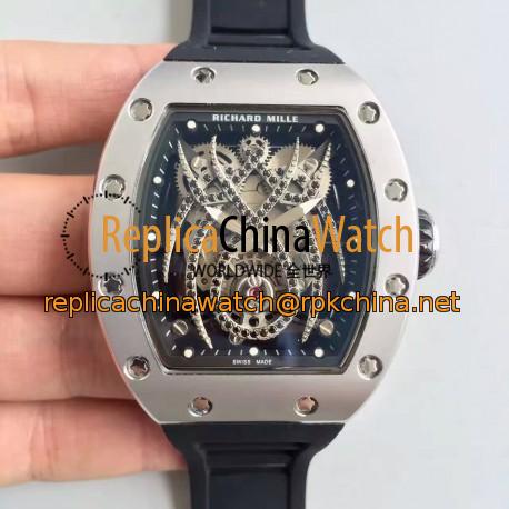 Replica Richard Mille 19-01 SF PVD / Stainless Steel Diamond Spyder Dial M6T51