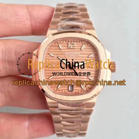 Replica Patek Philippe Ladies Nautilus 7118/1200R PF Rose Gold Rose Gold Dial Swiss 324SC