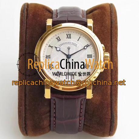 Replica Breguet Marine Big Date 5817 5817BA/12/9V8 ZF Yellow Gold Silver Dial Swiss 517GG