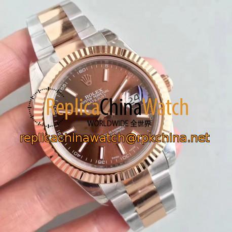 Replica Rolex Datejust II 116333 41MM EW Stainless Steel & Rose Gold Chocolate Dial Swiss 3136