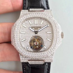 Replica Patek Philippe Nautilus Jumbo 5711 R8 Stainless Steel & Diamonds Diamond Dial Swiss Tourbillon