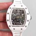 Replica Richard Mille RM011-FM Felipe Massa Flyback Dubai Chronograph KV White Ceramic White Skeleton Dial Swiss 7750