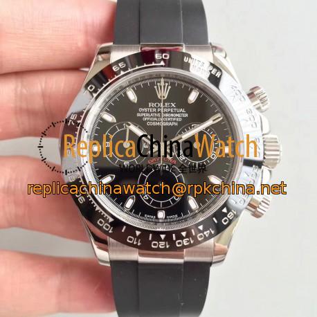 Replica Rolex Daytona Cosmograph 116519LN AR Stainless Steel 904L Black Dial Swiss 4130 Run 6@SEC