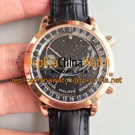 Replica Patek Philippe Grand Complications Sky Moon Celestial 6102R-001 N Rose Gold Black Dial Swiss 240 LU CL C