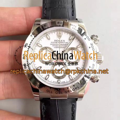 Replica Rolex Daytona Cosmograph 116520 JH Stainless Steel White Dial Swiss 4130 Run 6@SEC