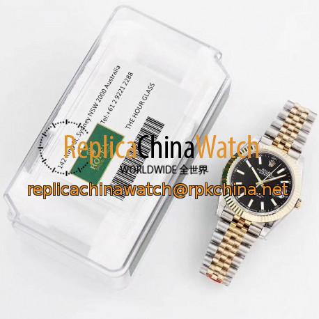 Replica Rolex Datejust II 116333 41MM GM Stainless Steel & Yellow Gold Black Dial Swiss 3235