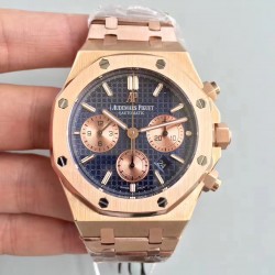 Replica Audemars Piguet Royal Oak Chronograph 26331 JH Rose Gold Blue Dial Swiss 7750