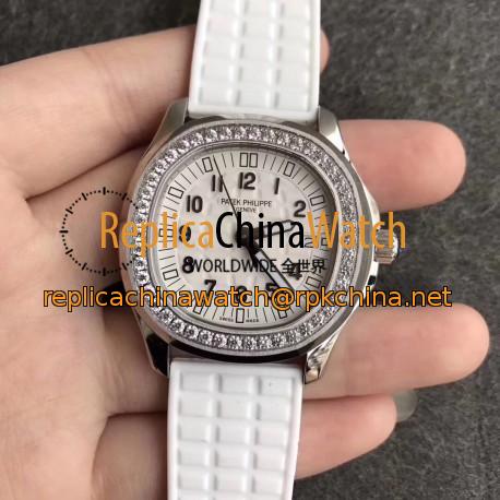 Replica Patek Philippe Aquanaut Luce Ladies 5067A-024 N Stainless Steel & Diamonds White Dial Swiss E23-250SC