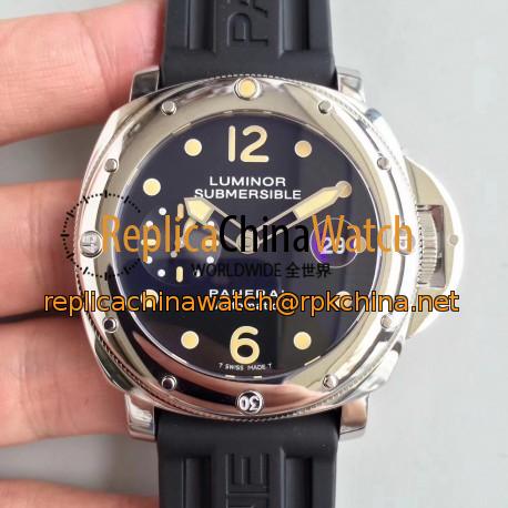 Replica Panerai Luminor Submersible PAM024 XF V2 Stainless Steel Black Dial Swiss 7750