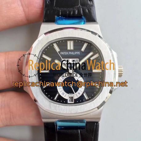 Replica Patek Philippe Nautilus Annual Calendar Moonphase 5726A KM V2 Stainless Steel Blue Dial Swiss 324 S QA LU 24H/303