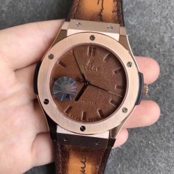 Replica Hublot Classic Fusion Berluti Scritto 511.OX.0500.VR.BER16 SR V2 Rose Gold Brown Leather Dial Swiss HUB1100