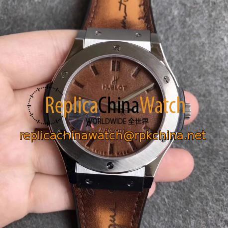 Replica Hublot Classic Fusion Berluti Scritto 511.TX.050T.VR.BER16 SR V2 Stainless Steel Brown Leather Dial Swiss HUB1100