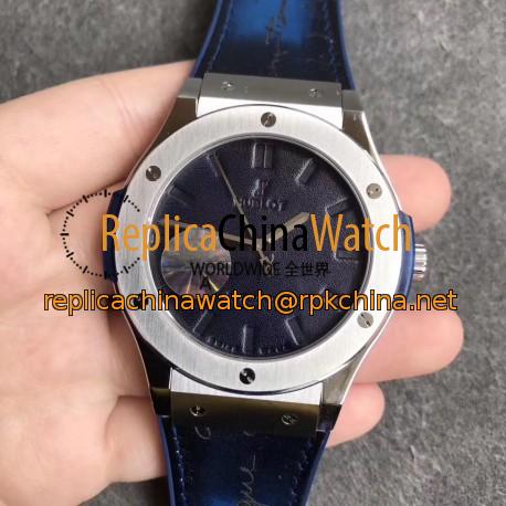 Replica Hublot Classic Fusion Berluti Scritto 511.NX.050B.VR.BER16 SR V2 Stainless Steel Blue Leather Dial Swiss HUB1100