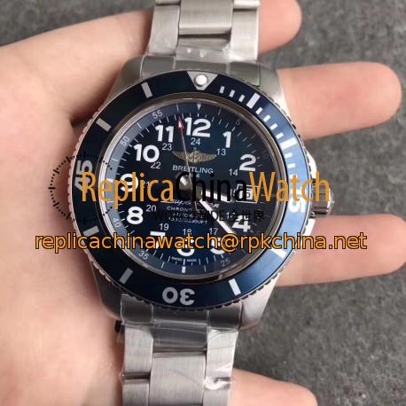 Replica Breitling Superocean II 44MM A17392D8/C910-162A GF Stainless Steel Blue Dial Swiss 2824-2