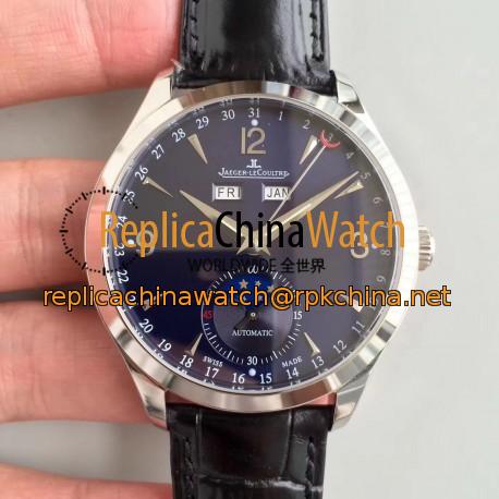 Replica Jaeger-LeCoultre Master Calendar 1558420 KM Stainless Steel Blue Dial Swiss Caliber 866/1