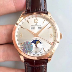 Replica Jaeger-LeCoultre Master Calendar 1552520 KM Rose Gold Silver Dial Swiss Caliber 866/1