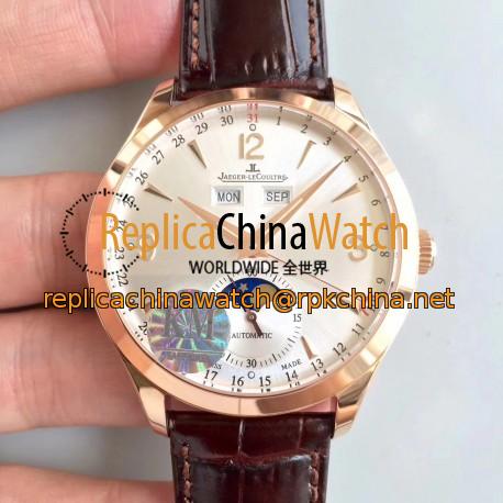 Replica Jaeger-LeCoultre Master Calendar 1552520 KM Rose Gold Silver Dial Swiss Caliber 866/1