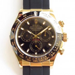 Replica Rolex Daytona Cosmograph 116518LN AR Yellow Gold Black Dial Swiss 4130 Run 6@SEC