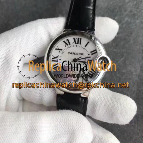 Replica Ballon Bleu De Cartier Ladies 33MM W6920085 V6 Stainless Steel White Dial Swiss 2824-2