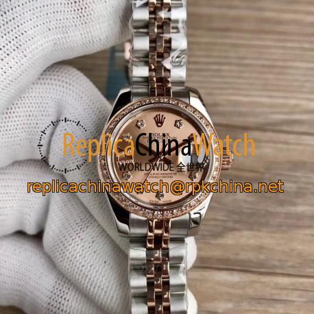 Replica Rolex Lady Datejust 28 279381RBR 28MM WF Stainless Steel & Rose Gold Rose Gold Dial Swiss 2671