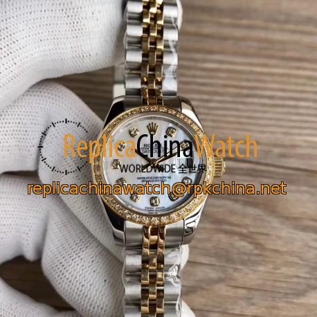 Replica Rolex Lady Datejust 28 279383BR 28MM WF Stainless Steel & Yellow Gold Mother Of Pearl Dial Swiss 2671