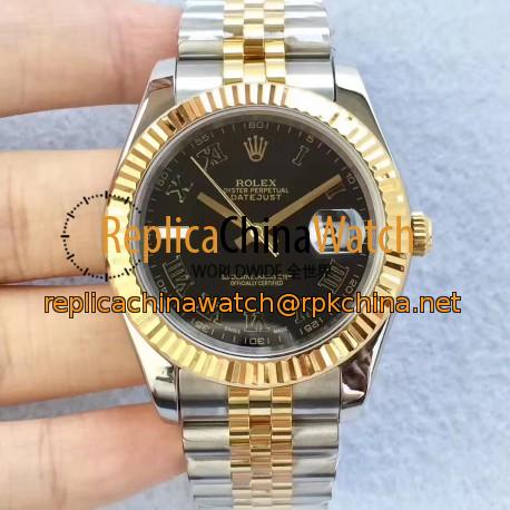 Replica Rolex Datejust II 126333 41MM N Stainless Steel & Yellow Gold Black Dial Swiss 2836-2