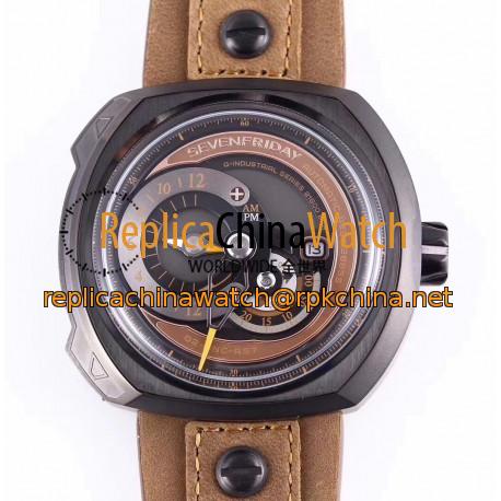 Replica SevenFriday Q2/03 N PVD Brown Dial Miyota 8215