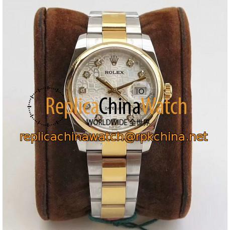 Replica Rolex Datejust 36MM 116234 DJ Stainless Steel 904L & Yellow Gold Silver Anniversary Jubilee Dial Swiss 3135