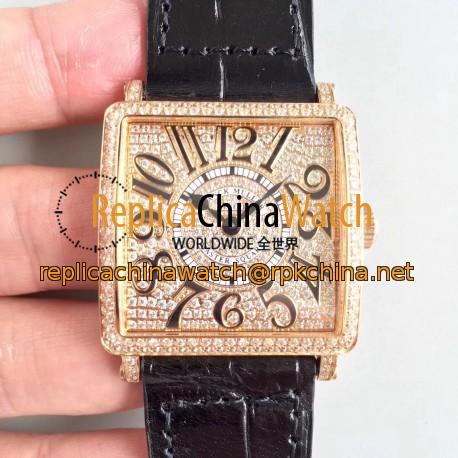 Replica Franck Muller Master Square Ladies 6002 M QZ D GF Rose Gold & Diamonds Diamond Dial Swiss Quartz