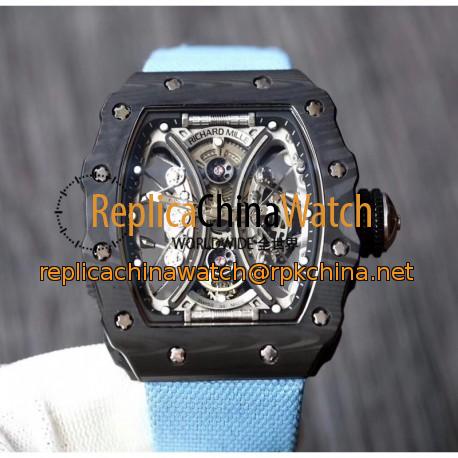 Replica Richard Mille RM53-01 Tourbillon Pablo Mac Donough KV Forged Carbon Skeleton White Dial M9015