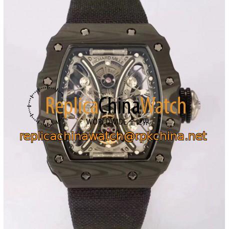 Replica Richard Mille RM53-01 Tourbillon Pablo Mac Donough KV Forged Carbon Skeleton White Dial M9015