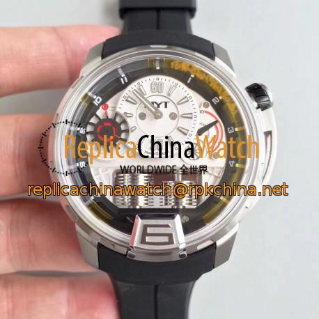 Replica HYT H1 Titanium 148-TT-11-GF-RU CY Stainless Steel Black Dial M8215