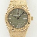 Replica Audemars Piguet Royal Oak Frosted Gold Quartz 33MM 67653 OM Rose Gold Green Dial Swiss 3132