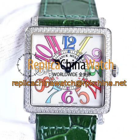 Replica Franck Muller Master Square Ladies 6002 M QZ D  GF Stainless Steel & Diamonds White Dial Swiss Quartz