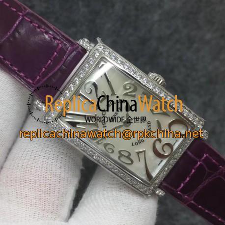 Replica Franck Muller Ladies Long Island 1952 952 QZ D GF Stainless Steel & Diamonds Silver Dial Swiss Quartz