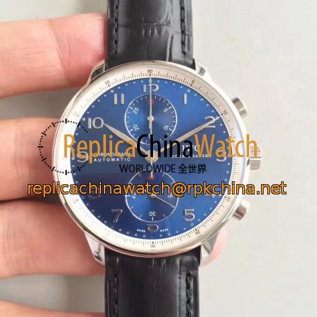 Replica IWC Portugieser Chronograph Laureus Sport for Good Foundation IW371432 ZF Stainless Steel Blue Dial Swiss 7750