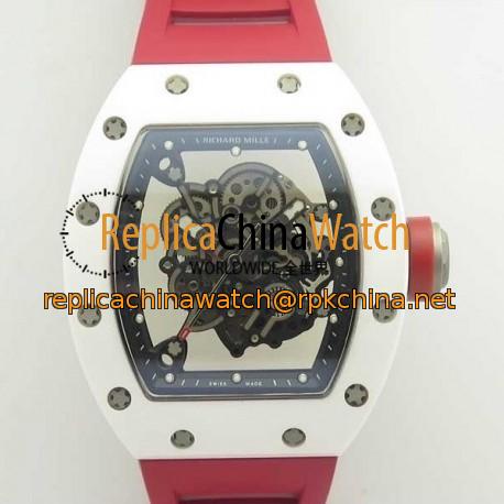 Replica Richard Mille RM055 KV V2 White Ceramic Skeleton Dial M8215