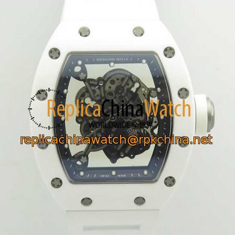 Replica Richard Mille RM055 KV V2 White Ceramic Skeleton Dial M8215