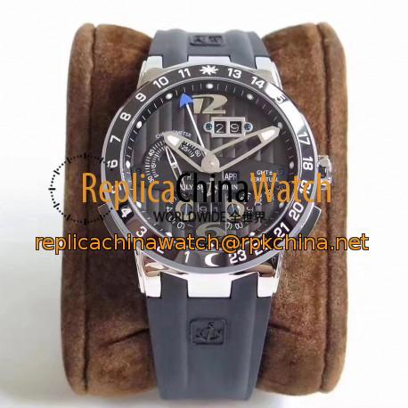 Replica Ulysse Nardin El Toro GMT +/- Perpetual Calendar 320-00-3 TWA Stainless Steel Black Dial Swiss UN-32