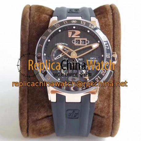 Replica Ulysse Nardin El Toro GMT +/- Perpetual Calendar 326-03-3 TWA Rose Gold Black Dial Swiss UN-32