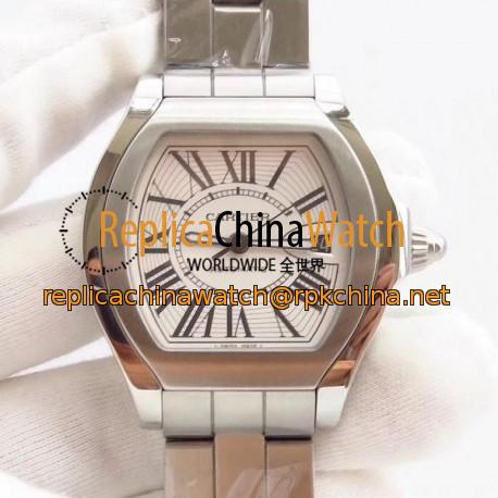 Replica Cartier Roadster W6206017 CG Stainless Steel White Dial Swiss 2892