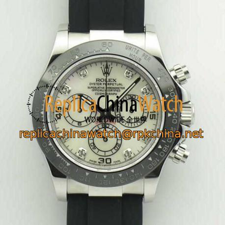 Replica Rolex Daytona Cosmograph 116519LN JH Stainless Steel Mother Of Pearl Dial Swiss 4130 Run 6@SEC