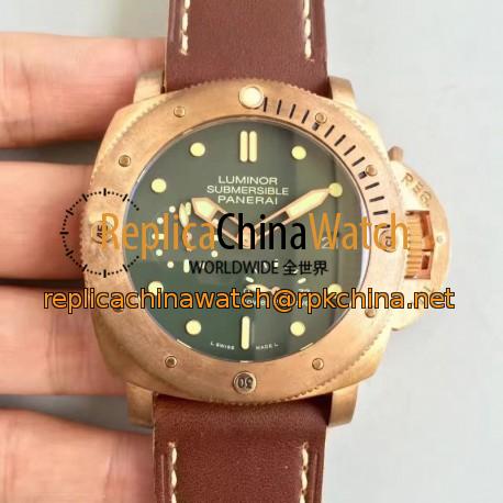 Replica Panerai Luminor Submersible 1950 PAM507 KV V2 Bronzo Green Dial Swiss P9002