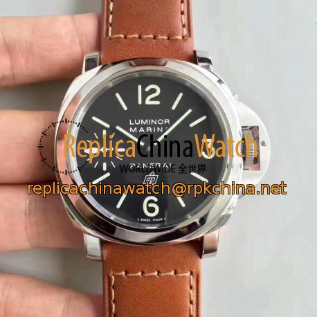 Replica Panerai Luminor Marina Logo Acciao PAM1005 N Stainless Steel Black Dial Swiss OP II