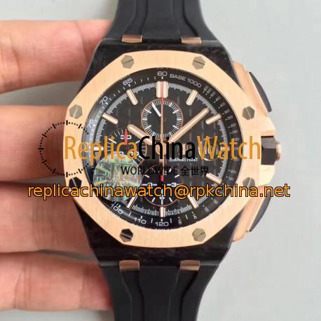 Replica Audemars Piguet Royal Oak Offshore QE2 Cup 2016 26406FR.OO.A002CA.01 JF V5 Forged Carbon Black Dial Swiss 3126