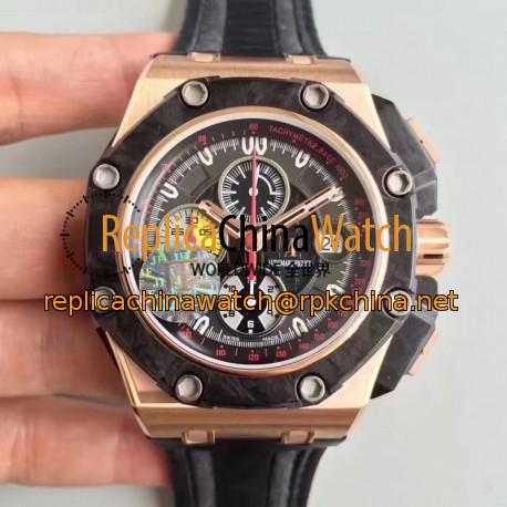 Replica Audemars Piguet Royal Oak Offshore Grand Prix 26290RO.OO.A001VE.01 JF V2 Rose Gold Black Dial Swiss 3126