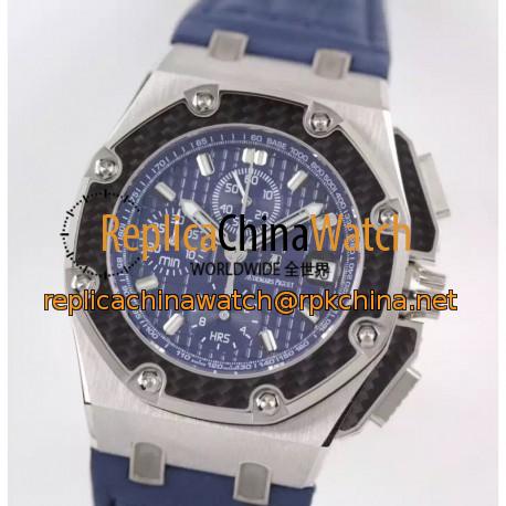 Replica Audemars Piguet Royal Oak Offshore Juan Pablo Montoya 26030PO.00.D021IN.01 JF V2 Stainless Steel Blue Dial Swiss 2840